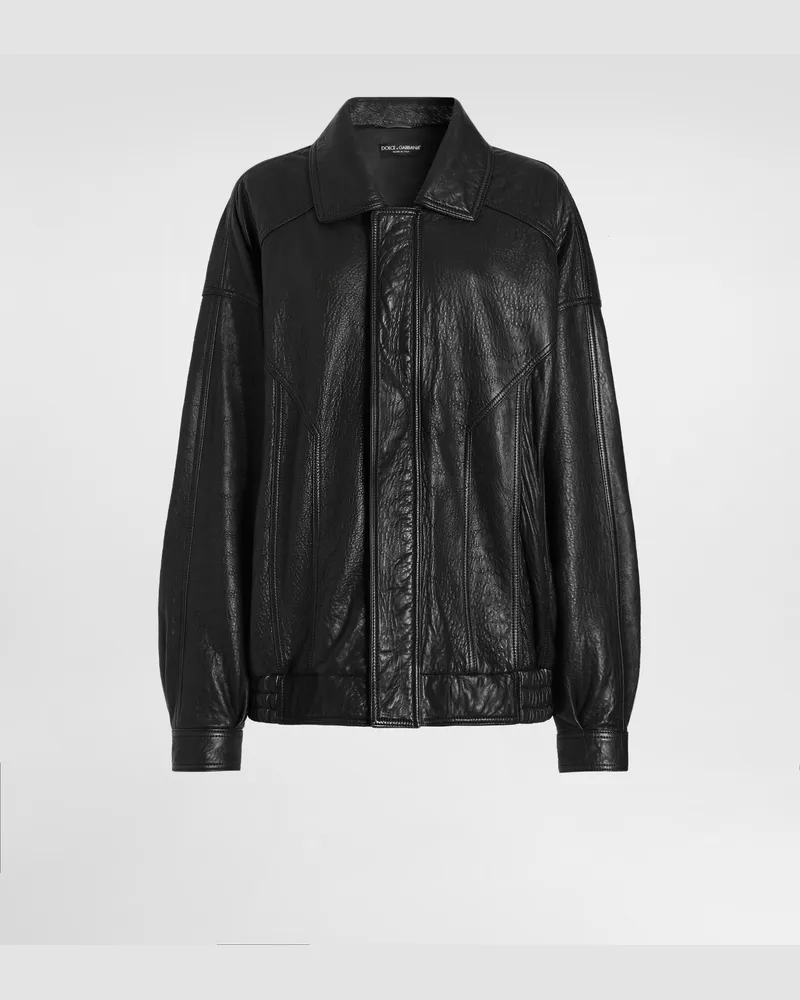 Dolce & Gabbana Single-breasted Leather Jacket - Frau Mäntel Und Jacken Schwarz Schwarz