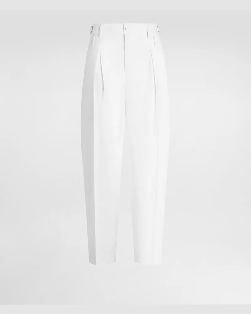 Dolce & Gabbana Wool Faille Trousers - Mann Hosen Und Shorts Wei White