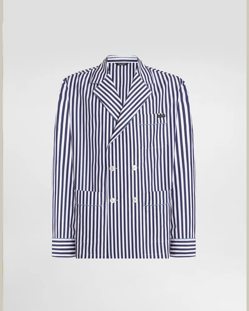 Dolce & Gabbana Striped Poplin Vanity Robe - Mann Hemden Multicolor Multicolor