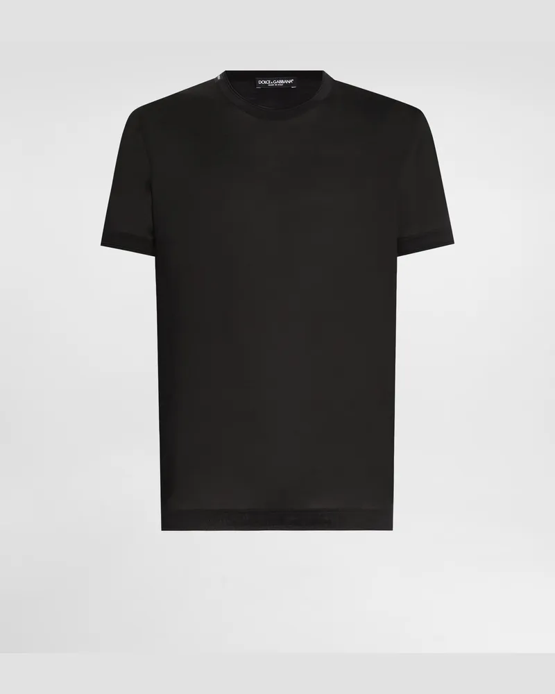 Dolce & Gabbana T-shirt Aus Melange-jersey - Mann T-shirts Und Polos Schwarz Black