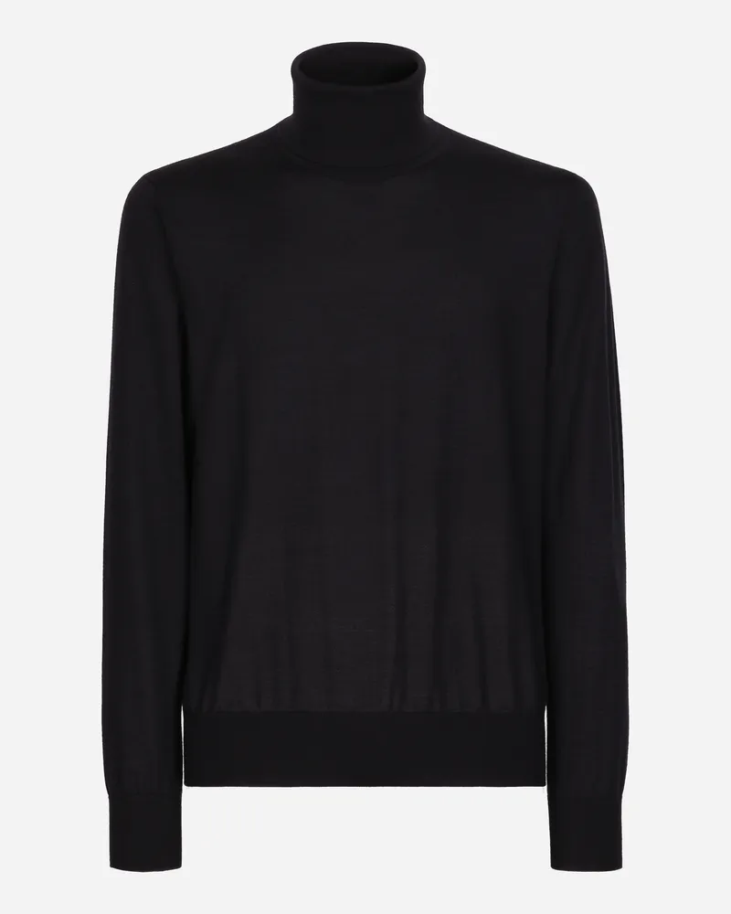Dolce & Gabbana Rollkragenpullover Aus Feinstem Kaschmir - Mann Strickwaren Blau Kaschmir Blau
