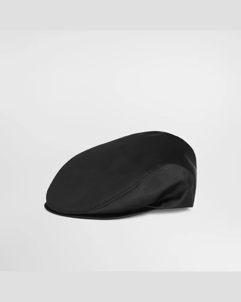 Dolce & Gabbana Schiebermütze Aus Duchesse - Frau Collection Schwarz Stoff Schwarz