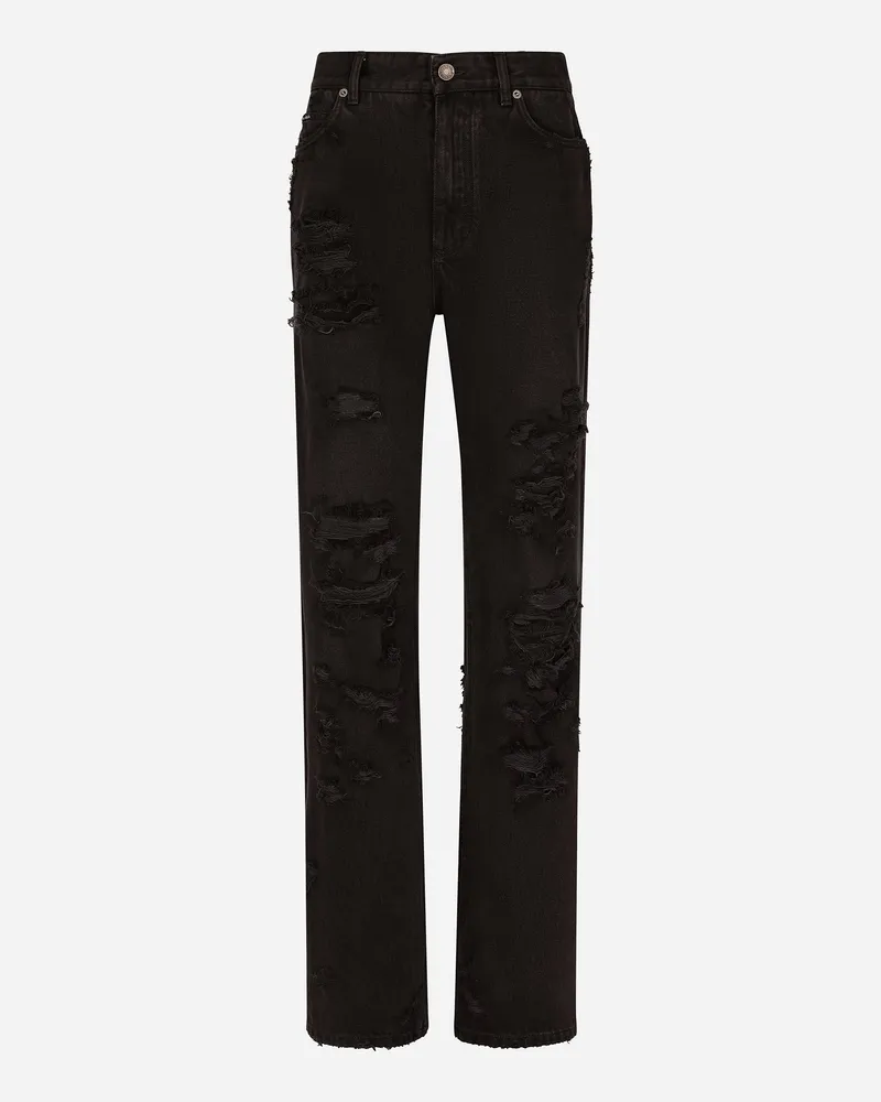 Dolce & Gabbana Ausgestellte Jeans Aus Denim Mit Rissen - Frau Denim Mehrfarbig Mehrfarbig