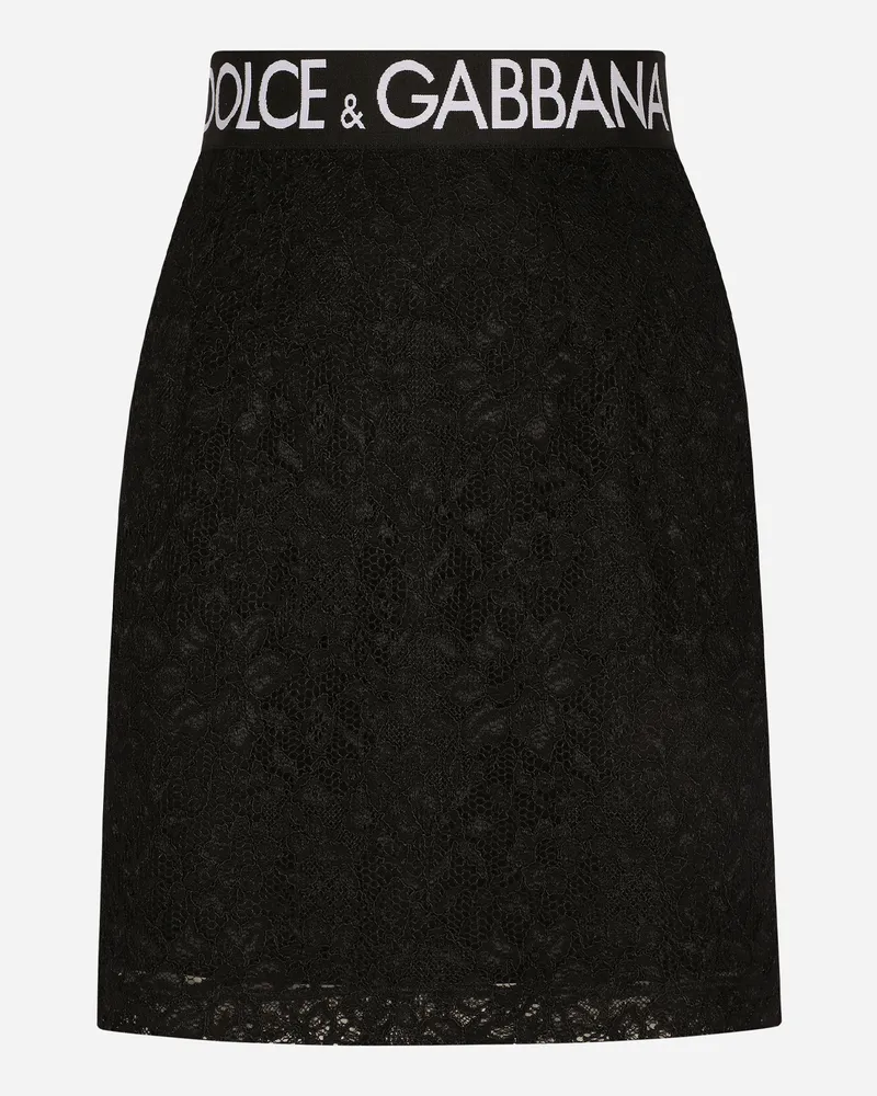Dolce & Gabbana Minirock Aus Spitze - Frau Röcke Schwarz Schwarz