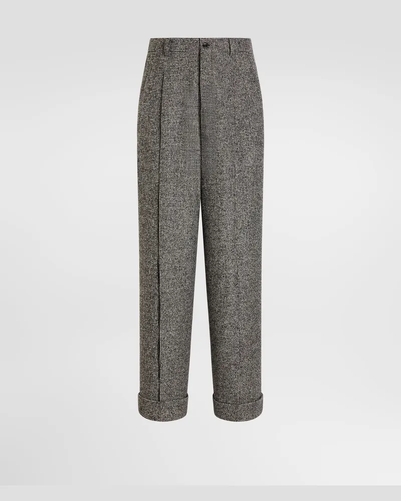 Dolce & Gabbana Hose Aus Wollmischung In Birdseye-optik - Mann Hosen Und Shorts Mehrfarbig Mehrfarbig