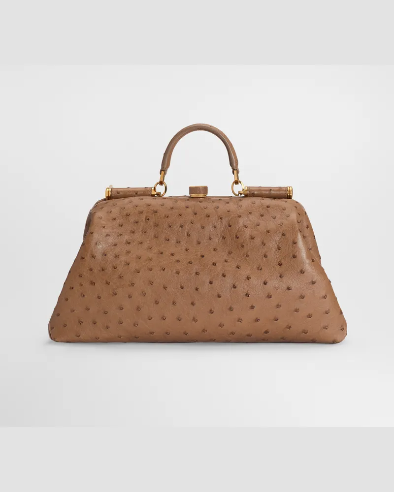 Dolce & Gabbana Handtasche Grandma Groß Aus Straußenleder - Frau Collection Mehrfarbig Mehrfarbig