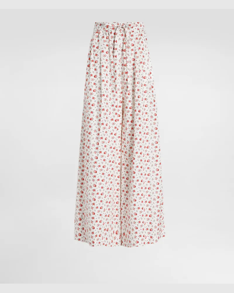 Dolce & Gabbana Small Rose-print Poplin Trousers - Frau Hosen Und Shorts Mehrfarbig Mehrfarbig