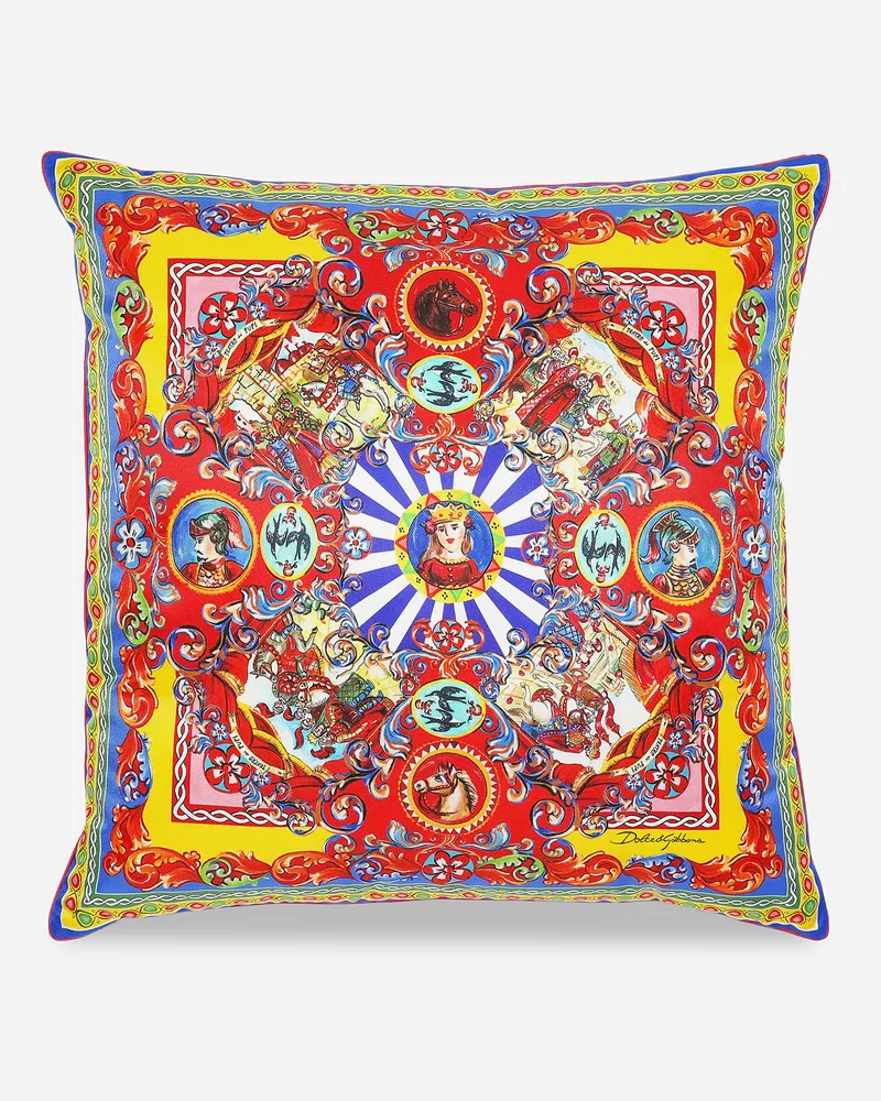 Dolce & Gabbana Silk Twill Cushion Medium - Mittelgroße Kissen Mehrfarbig Mehrfarbig