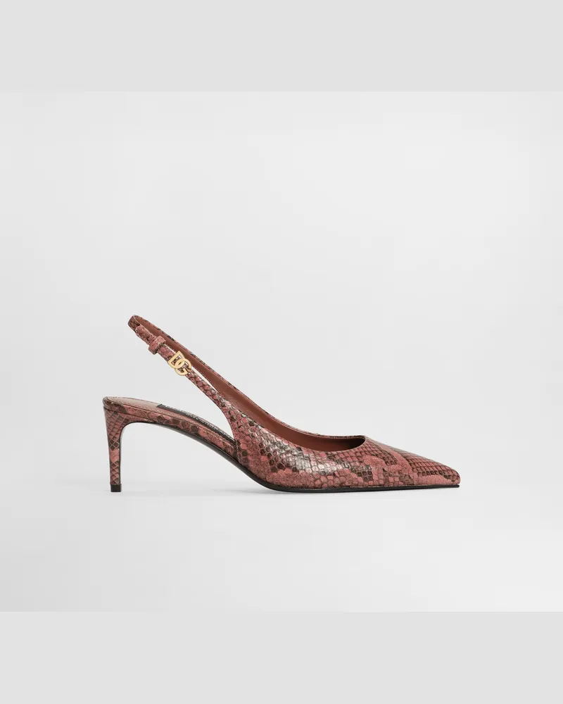 Dolce & Gabbana Slingback Aus Pythonleder - Frau Pumps Und Slingbacks Pink Pink