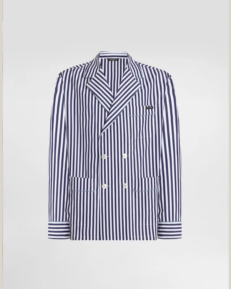 Dolce & Gabbana Striped Poplin Vanity Robe - Mann Hemden Mehrfarbig Mehrfarbig
