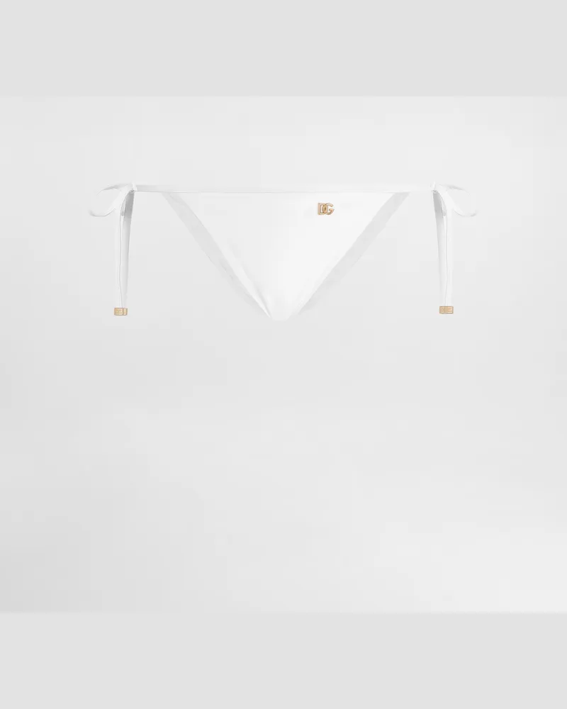 Dolce & Gabbana Bikinislip Mit Bändchen - Frau Bademode Wei� Jersey Weiss