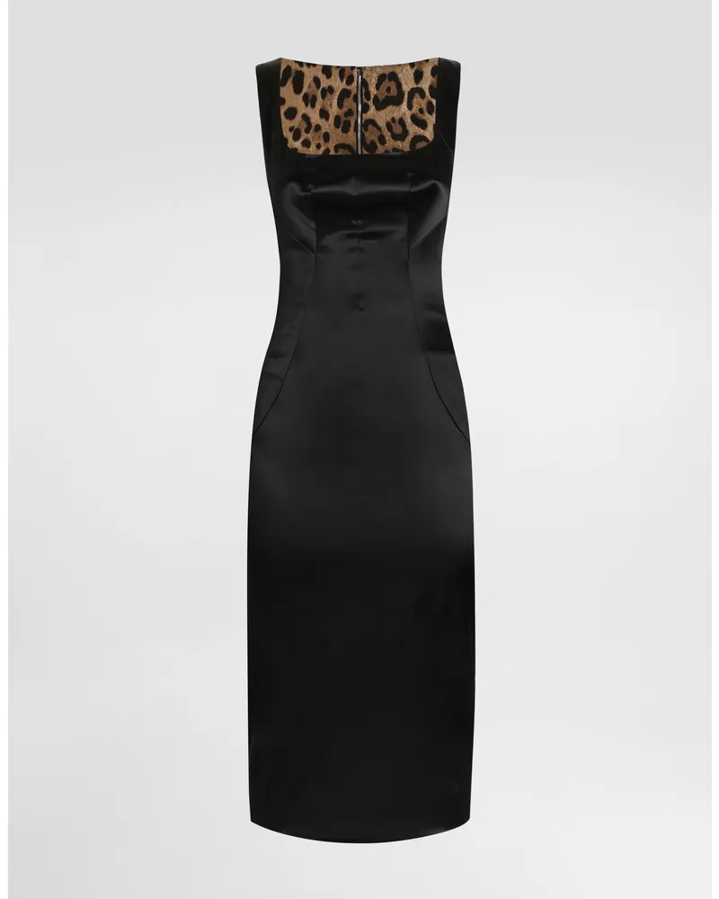 Dolce & Gabbana Kleid Aus Stretchsatin - Frau Kleider Grau Satin Grau