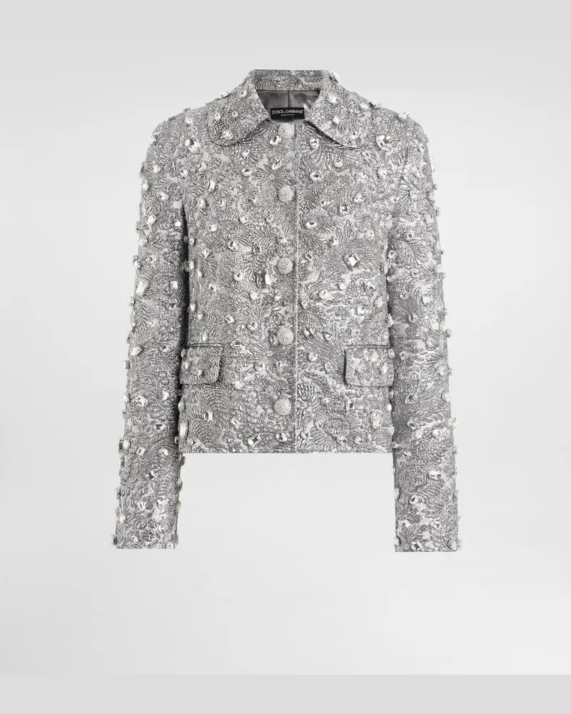 Dolce & Gabbana Single-breasted Embroidered Jacket With Stones - Frau Mäntel Und Jacken Mehrfarbig Multicolor