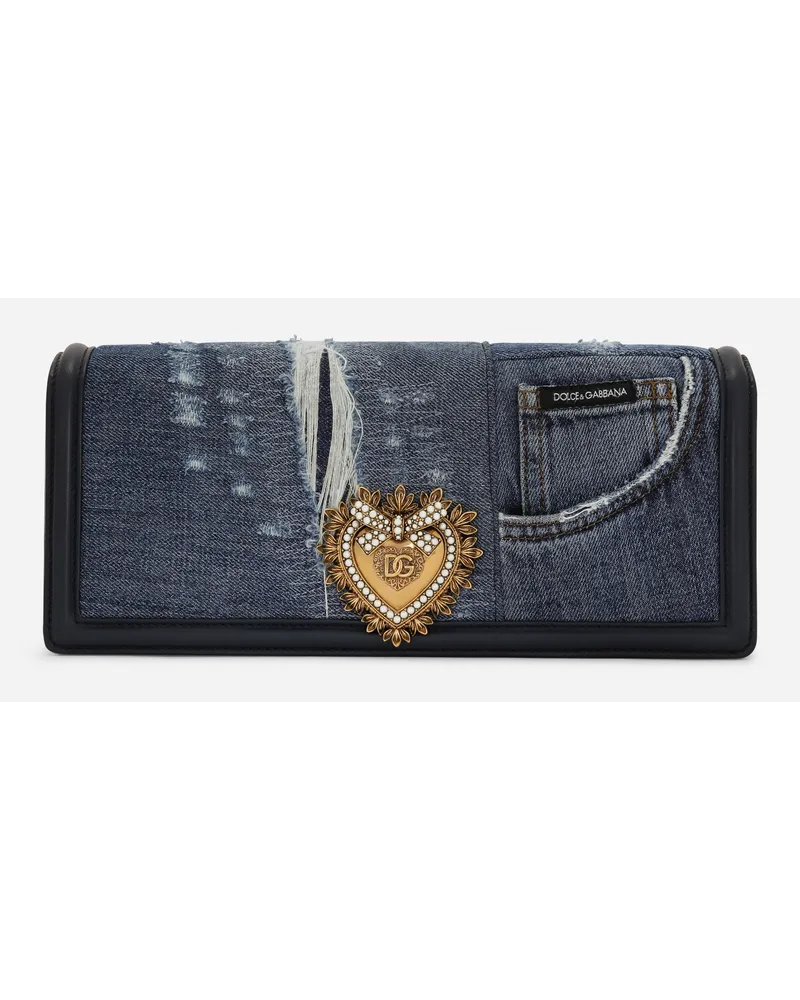 Dolce & Gabbana Baguette-Tasche Devotion aus Patchwork-Denim Jeans