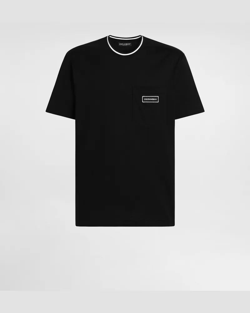 Dolce & Gabbana T-shirt Aus Baumwolle Mit Logo - Mann T-shirts Und Polos Schwarz Schwarz