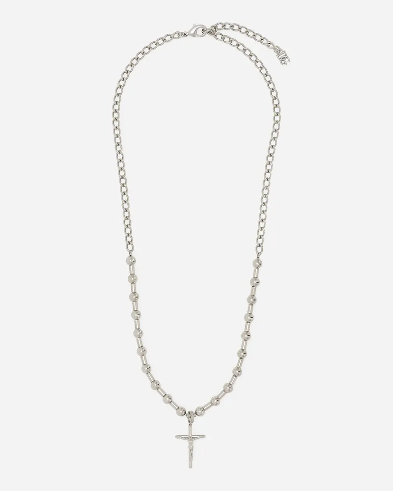 Dolce & Gabbana Halskette Kugeln Mit Kreuz „dna“ - Mann Bijoux Silber Metall Silber