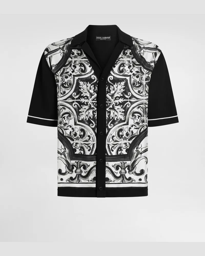 Dolce & Gabbana Oversize-hemd Mit Majolika-print - Mann Strickwaren Mehrfarbig Mehrfarbig