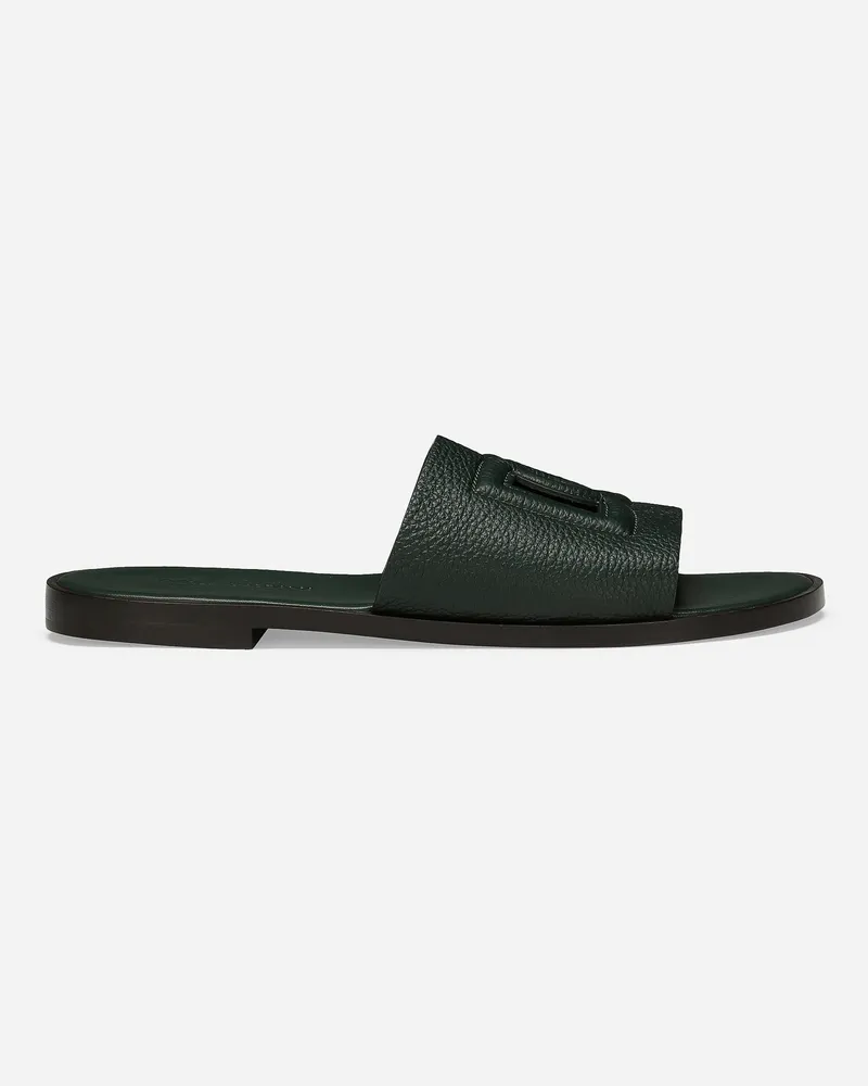 Dolce & Gabbana Pantolette Aus Hirschleder - Mann Sandalen Und Slides Grün Grün