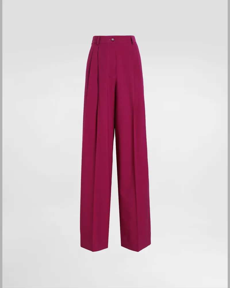 Dolce & Gabbana Palazzohose Aus Wollstoff - Frau Hosen Und Shorts Fuchsia Fuchsia