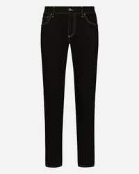 Dolce & Gabbana Jeans Slim aus schwarzem Stretchdenim Schwarz