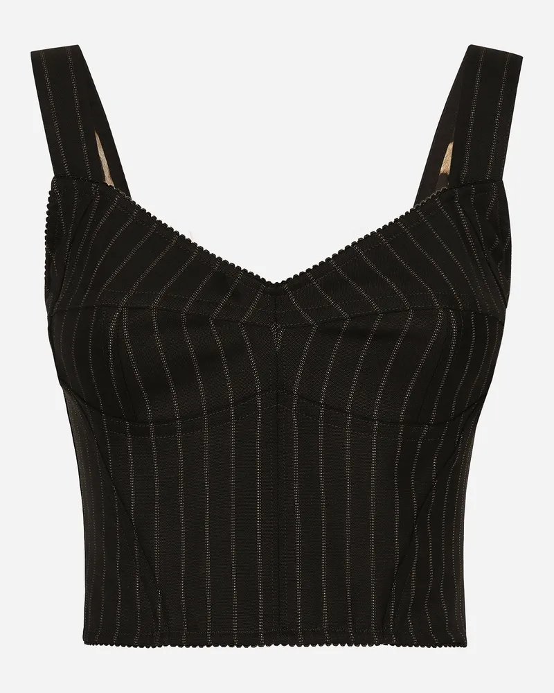 Dolce & Gabbana Nadelstreifen-top Im Bustier-stil Aus Wolle - Frau Blusen Und Tops #n/d Mehrfarbig