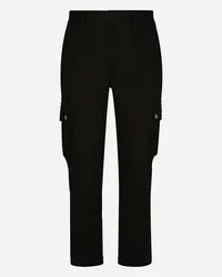 Dolce & Gabbana Cargohose Baumwolle mit Logoplakette Schwarz