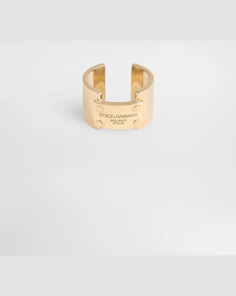 Dolce & Gabbana Ring Mit -logoplakette - Mann Bijoux Gold Metall Gold