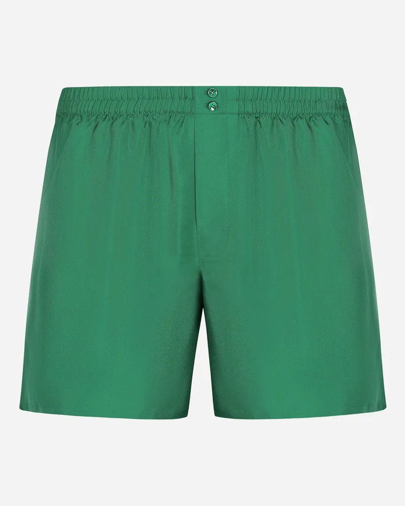 Dolce & Gabbana Shorts Aus Seide - Mann Unterwäsche Und Loungewear Gr�n Mehrfarbig