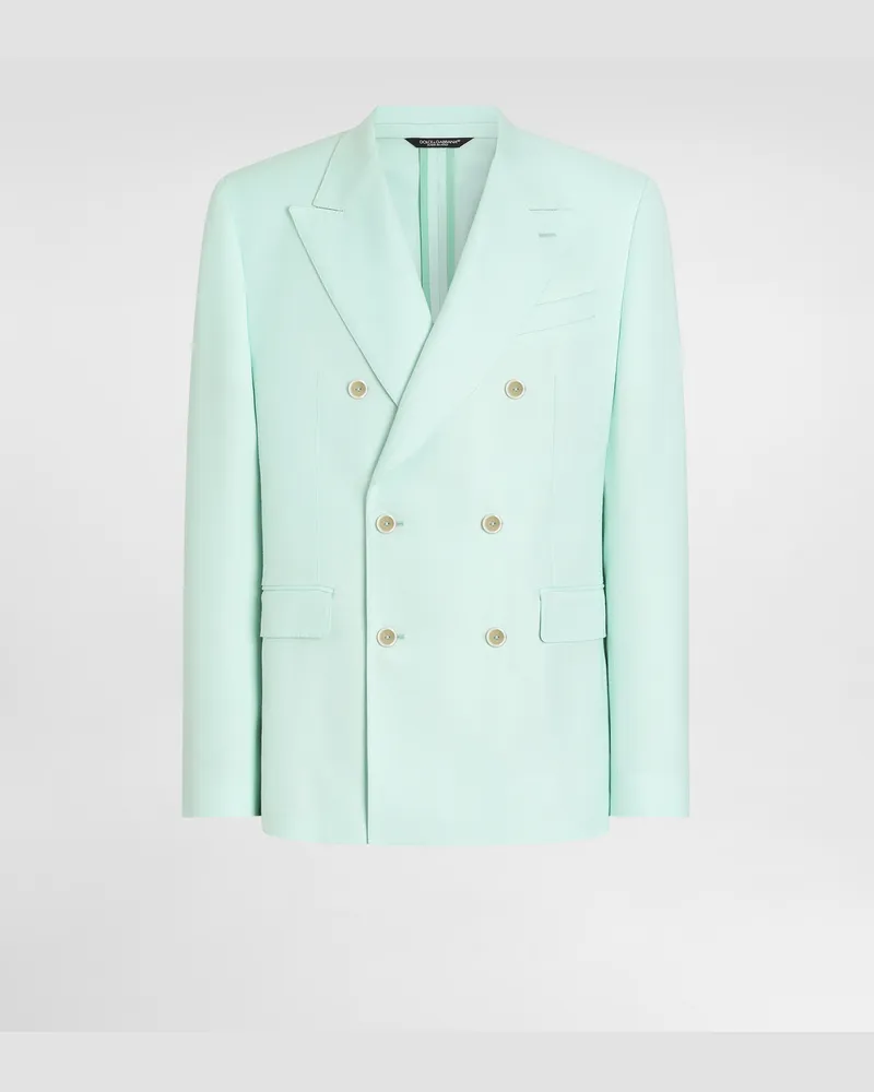 Dolce & Gabbana Jacke Sicilia Light Aus Viskose Mit Zweireihiger Knopfleiste - Mann Anzüge Und Blazer Azurblau Azurblau