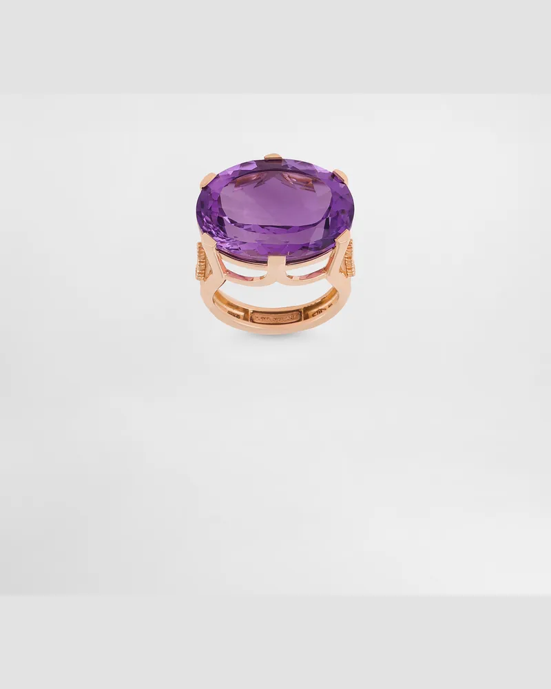 Dolce & Gabbana Anna Ring In 18-carat Red Gold With Amethyst And Diamonds - Frau Collection Rot Red