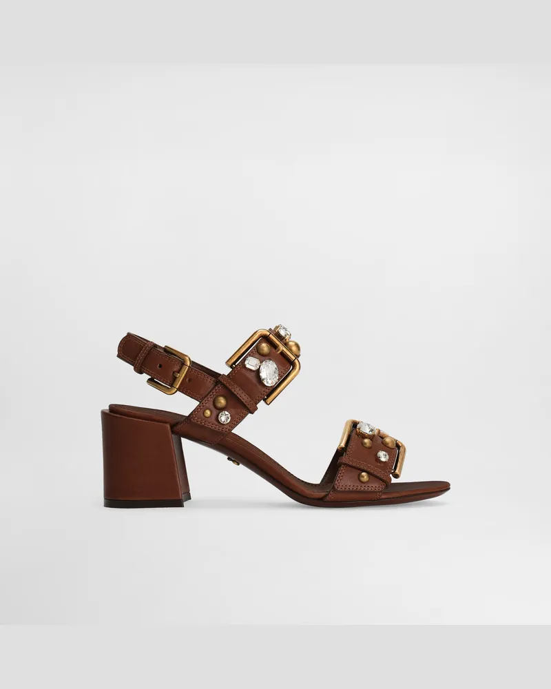 Dolce & Gabbana Cowhide Keira Sandals With Embellishements - Frau Sandalen Und Wedges Mehrfarbig Mehrfarbig