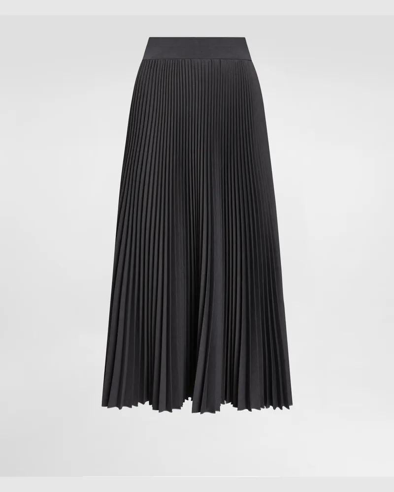 Dolce & Gabbana Longuette-tellerrock Aus Plissiertem Wollstoff - Frau Röcke Grau Grau