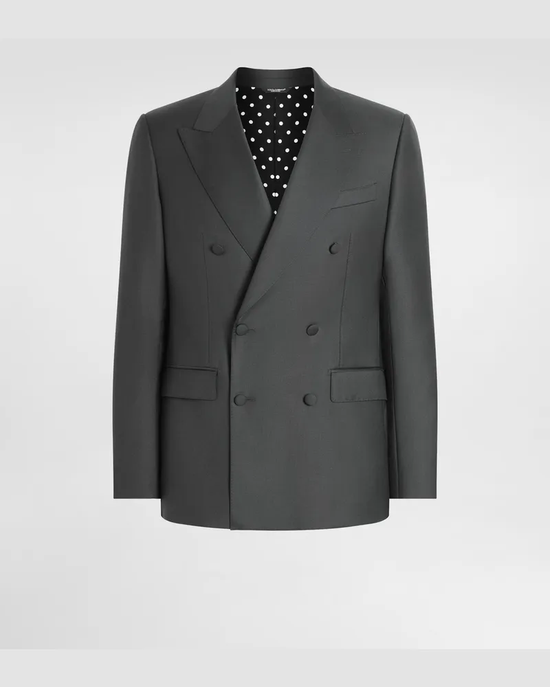 Dolce & Gabbana Double-breasted Virgin Wool Jacket - Mann Anzüge Und Blazer Green Green