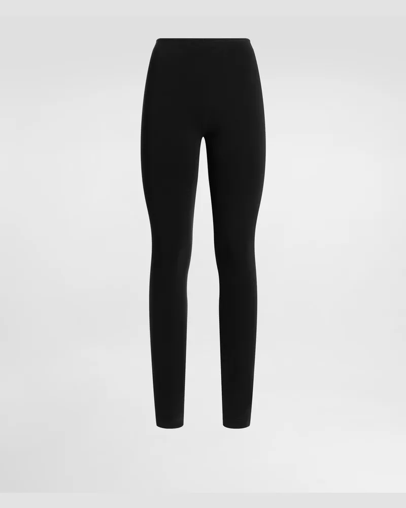 Dolce & Gabbana Jersey Leggings - Frau Collection Schwarz Viskose Black