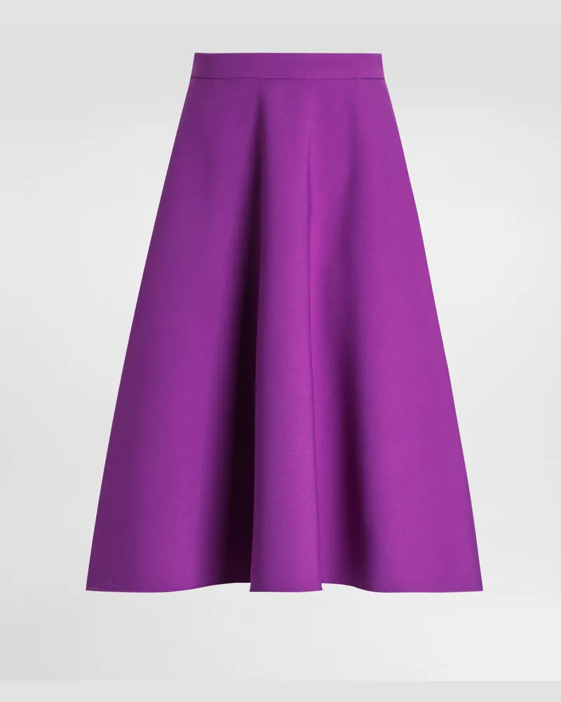 Dolce & Gabbana Midi Skirt In Double Crêpe Wool - Frau Röcke Purple Purple