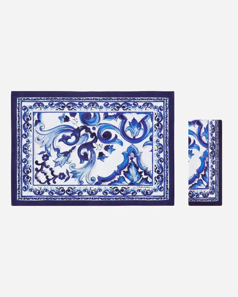 Dolce & Gabbana Set Platzdeckchen Und Serviette Aus Leinen - Sets Platzdeckchen Und Serviette Mehrfarbig Mehrfarbig