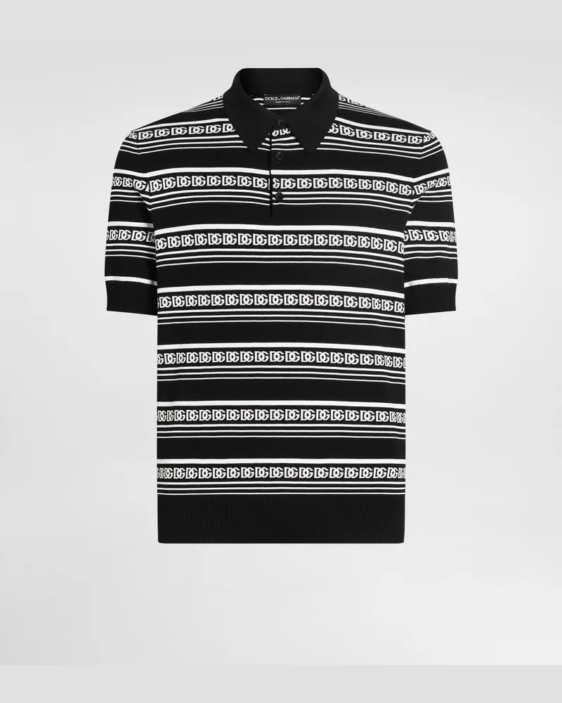 Dolce & Gabbana Poloshirt Aus Seide Mit Logo - Mann Strickwaren Mehrfarbig Mehrfarbig