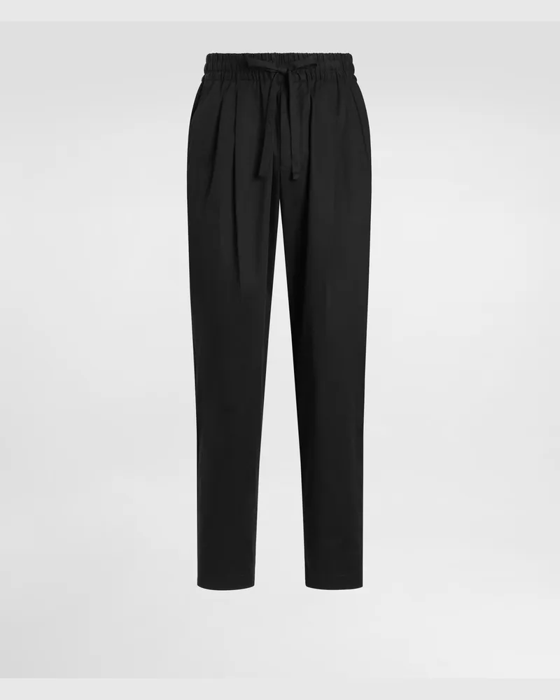 Dolce & Gabbana Jogginghose Aus Baumwollgabardine - Mann Hosen Und Shorts Schwarz Schwarz
