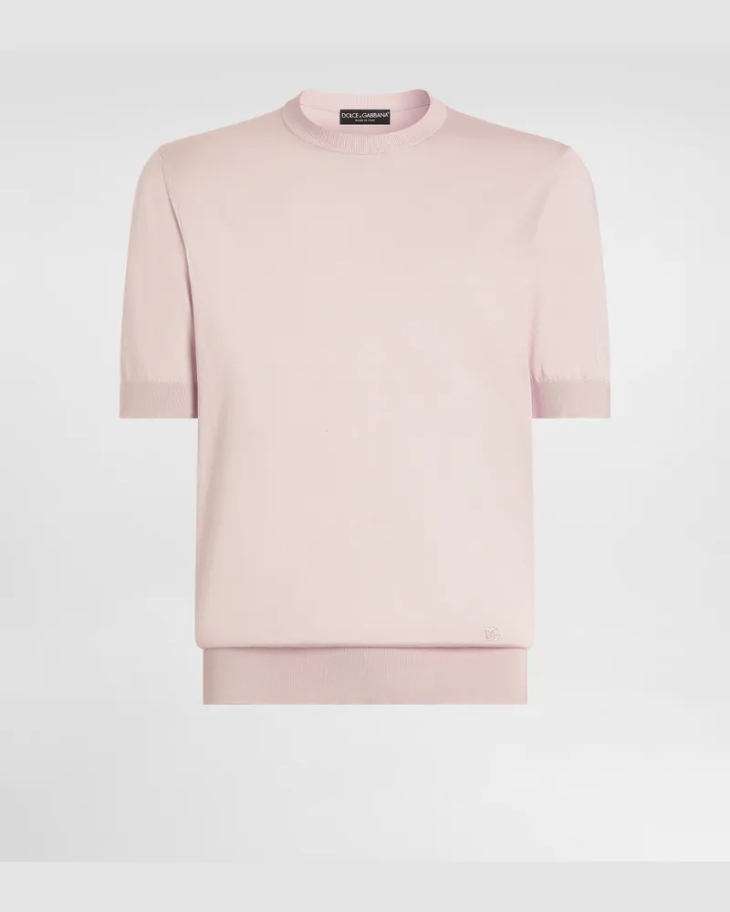 Dolce & Gabbana Pullover Aus Seide - Mann Strickwaren Rosa Rosa