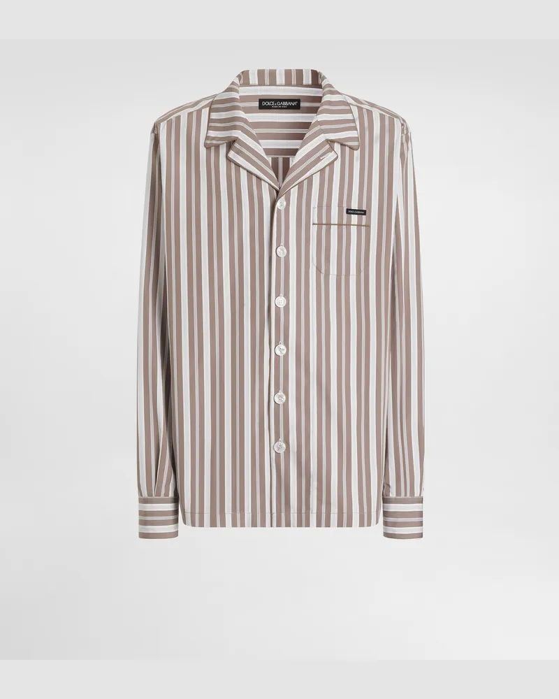 Dolce & Gabbana Compact Striped Poplin Vanity Shirt - Mann Hemden Mehrfarbig Multicolor