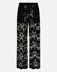 Dolce & Gabbana Pyjamahose aus Chantilly-Spitze Black