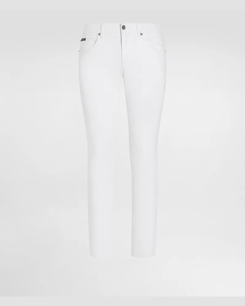 Dolce & Gabbana Regular Jeans Aus Weißem Stretchmaterial - Mann Jeans Mehrfarbig Mehrfarbig