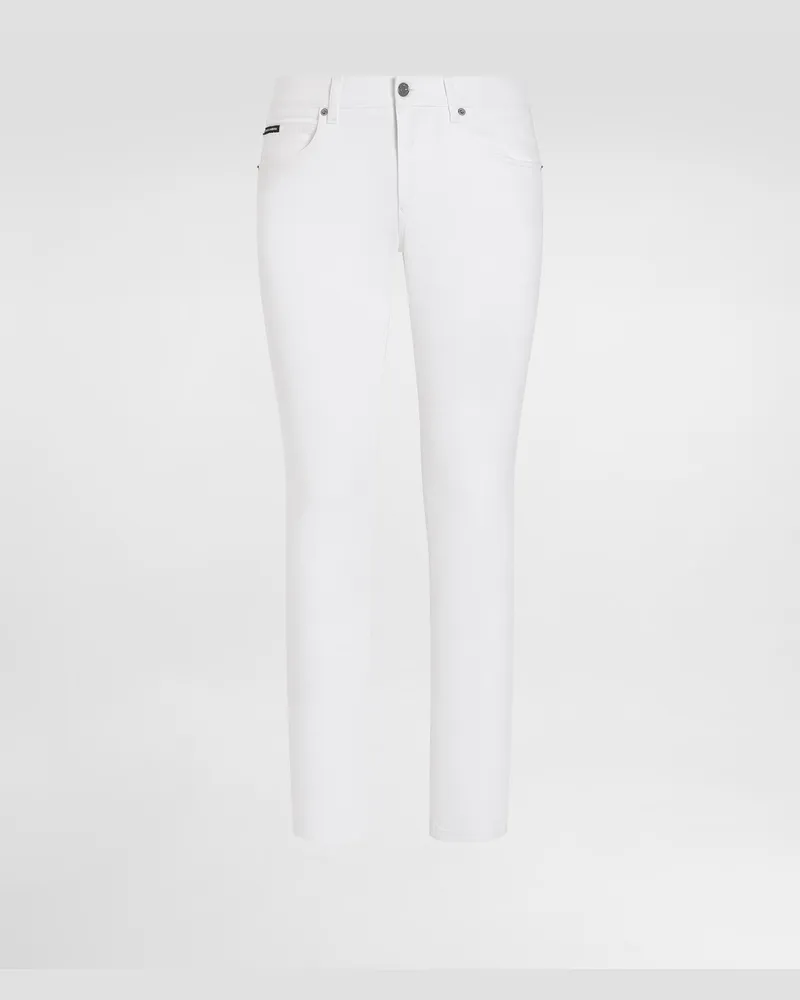 Dolce & Gabbana Regular Jeans Aus Weißem Stretchmaterial - Mann Jeans Mehrfarbig Mehrfarbig