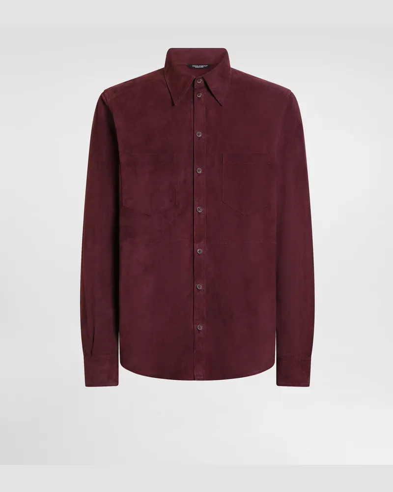 Dolce & Gabbana Hemd Martini Aus Veloursleder - Mann Mäntel Und Jacken Purple Purple