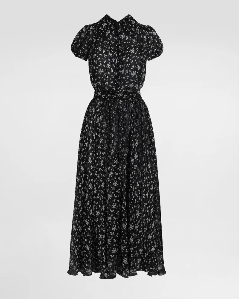 Dolce & Gabbana Kleid Aus Chiffon Mit Streublumenprint - Frau Collection Mehrfarbig Mehrfarbig