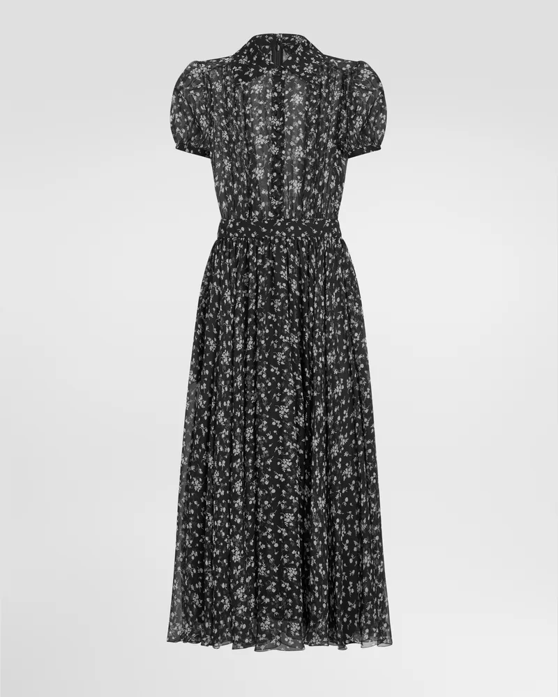 Dolce & Gabbana Kleid Aus Chiffon Mit Streublumenprint - Frau Collection Mehrfarbig Mehrfarbig