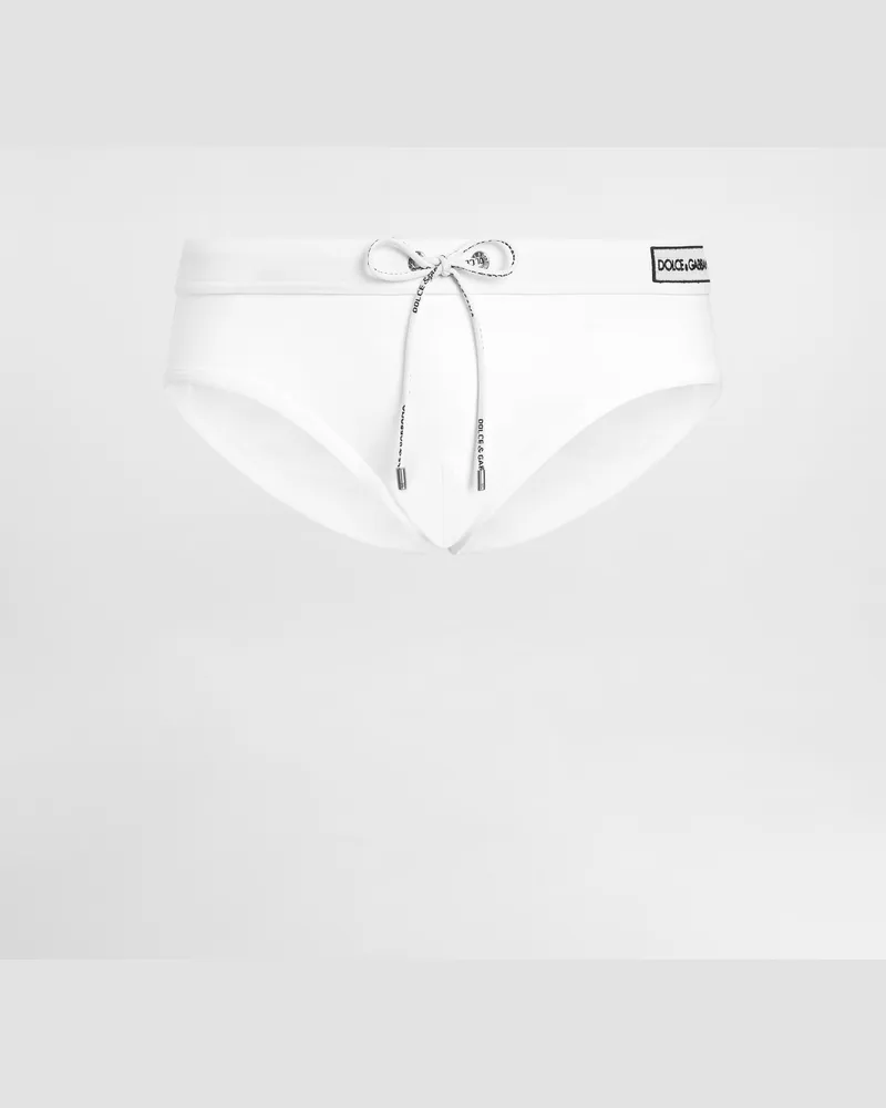 Dolce & Gabbana Badeslip Mit Logo - Mann Beachwear Wei White