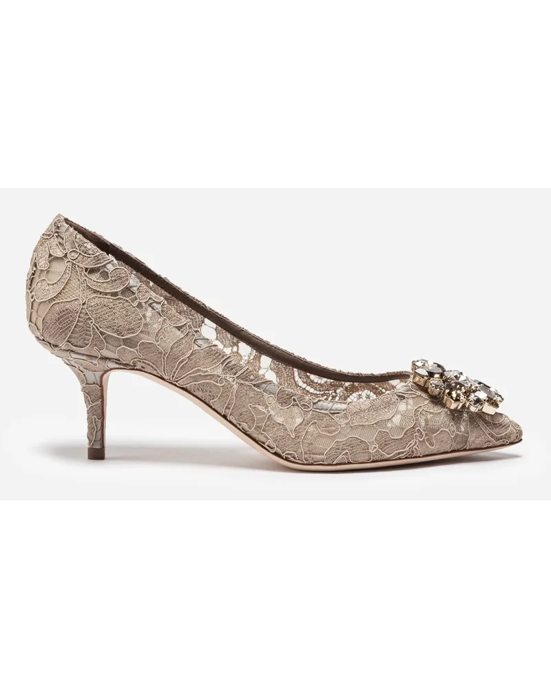 Dolce & Gabbana Lace rainbow pumps with brooch detailing Stein