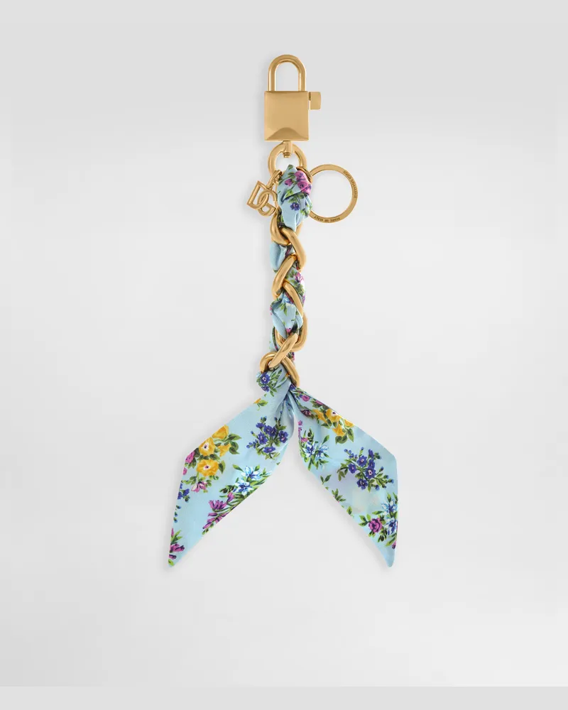 Dolce & Gabbana Printed Satin Keychain - Frau Collection Mehrfarbig Mehrfarbig
