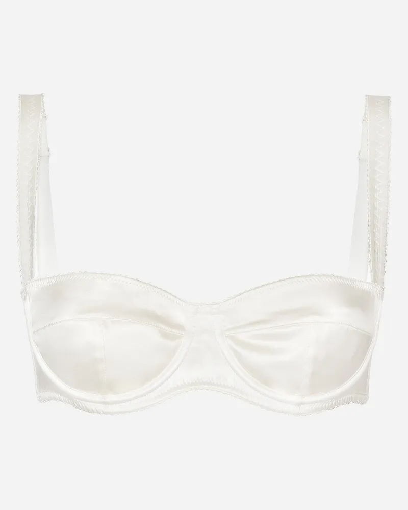 Dolce & Gabbana Balconette-bh Aus Satin - Frau Unterwäsche Wei� Seide Weiss